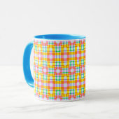 Mug Couleurs de printemps Carré rose jaune Motif (Devant gauche)