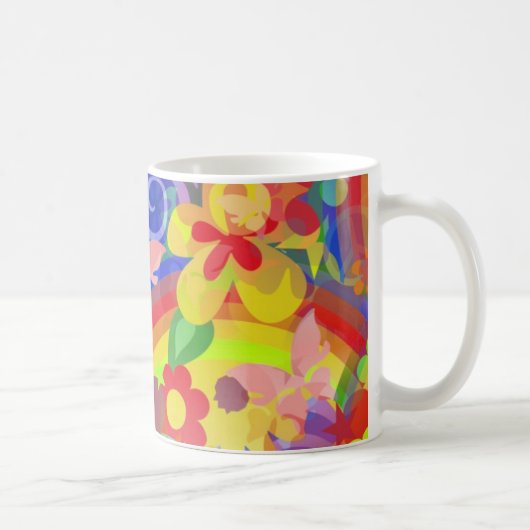 Mug Couleurs De Puissance Fleur (Droite)