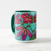 MUG COULEURS D'EAU NEUROGRAPHIQUES DES FLEURS DE PRINT (Devant gauche)