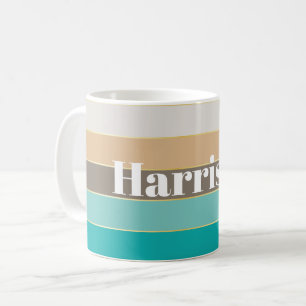 Mug Couleurs d'été personnalisées Bandes de blocs de c