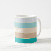 Mug Couleurs d'été personnalisées Bandes de blocs de c (Devant droit)