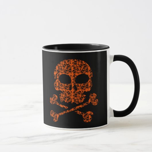 Mug Couleurs d'Halloween ! Crânes orange et noirs (Droite)