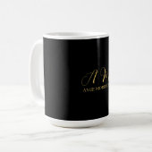 Mug Couleurs d'or noir Monogramme Lettre initiale Nom (Devant gauche)
