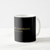 Mug Couleurs d'or noir professionnel tendance moderne  (Devant droit)