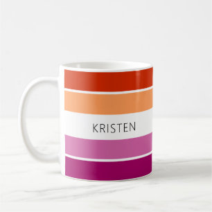 Mug Couleurs Drapeau Lesbienne Personnalisées Frappes 