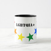 Mug COULEURS DU DRApeau ARC-EN-CIEL ÉTOILES + vos idée (Centre)