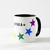 Mug COULEURS DU DRApeau ARC-EN-CIEL ÉTOILES + vos idée (Devant droit)
