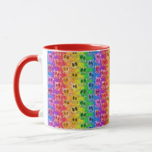 Mug Couleurs du drapeau Gay pride des crânes arc-en-ci