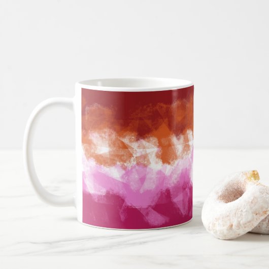 Mug Couleurs du drapeau lesbien (Avec donut)