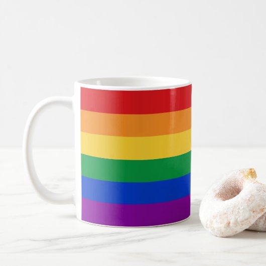Mug Couleurs du drapeau LGBTQ (Avec donut)