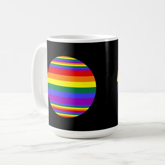Mug Couleurs LGBT Pride Noir (Devant gauche)