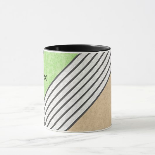 Mug couleurs modernes Abstraites beige menthe vert bla (Centre)