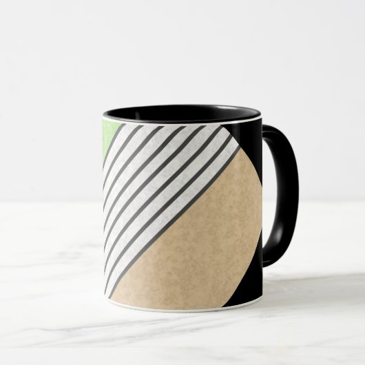 Mug couleurs modernes Abstraites beige menthe vert bla (Devant droit)