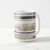 Mug Couleurs neutres des bandes d'aquarelle (Devant droit)