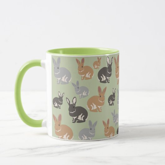 Mug Couleurs neutres du Motif de lapin mou (Gauche)