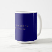 Mug Couleurs Or Bleu Classique Professionnel Uni (Devant droit)