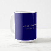 Mug Couleurs Or Bleu Professionnel Classique Simple (Devant gauche)