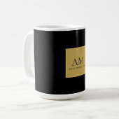 Mug Couleurs Or Noir Monogramme Lettre Initiale Nom (Devant gauche)