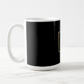 Mug Couleurs Or Noir Monogramme Lettre Initiale Nom (Gauche)