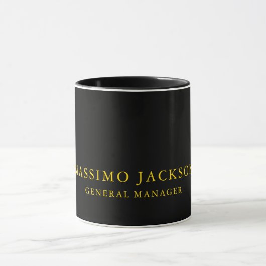 Mug Couleurs Or Noir Professionnel Tendance Minimalist (Centre)