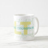 Mug couleurs pastel clair monogramme clair (Devant droit)