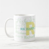 Mug couleurs pastel clair monogramme clair (Gauche)