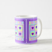 Mug Couleurs pastel & coeurs violets battre (Devant droit)