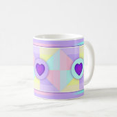 Mug Couleurs pastel & coeurs violets battre (Devant droit)