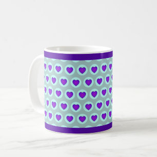 Mug Couleurs pastel & coeurs violets battre