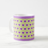 Mug Couleurs pastel & coeurs violets battre (Devant gauche)