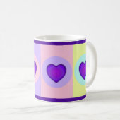 Mug Couleurs pastel & coeurs violets battre (Devant droit)