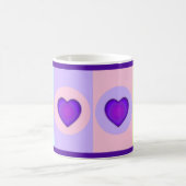 Mug Couleurs pastel & coeurs violets battre (Centre)