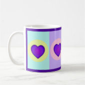 Mug Couleurs pastel & coeurs violets battre (Gauche)