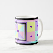 Mug Couleurs pastel & coeurs violets battre (Devant droit)