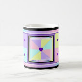 Mug Couleurs pastel & coeurs violets battre (Centre)