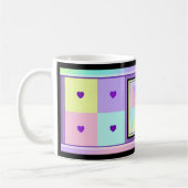 Mug Couleurs pastel & coeurs violets battre (Gauche)