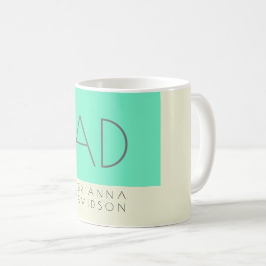 Mug Couleurs pastel Monogramme tendance Initiales mini (Devant droit)