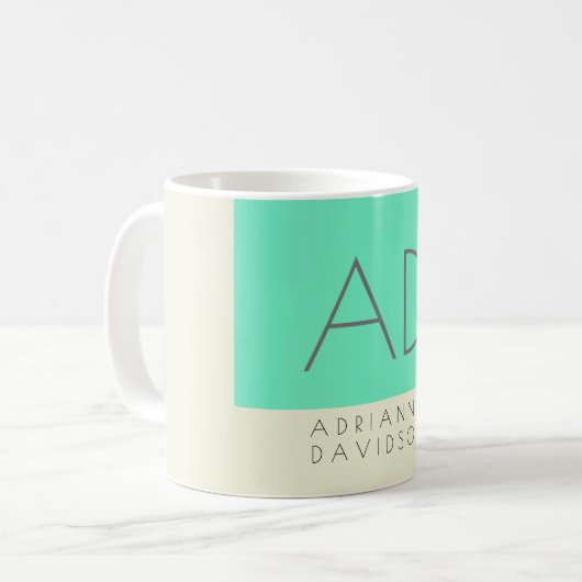 Mug Couleurs pastel Monogramme tendance Initiales mini (Devant gauche)