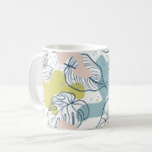 Mug Couleurs pastel Palm feuilles et formes organiques (Devant gauche)