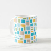 Mug Couleurs printanières Carrés et rectangles merveil (Devant gauche)