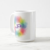 Mug Couleurs Rainbow personnalisées Monogramme Abstrai (Devant gauche)
