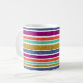 Mug Couleurs Rétro Aspect Texturé Rayures (Devant gauche)