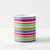 Mug Couleurs Rétro Aspect Texturé Rayures (Centre)