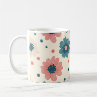 Mug Couleurs rétro Fleurs Boho Floral Style Vintage
