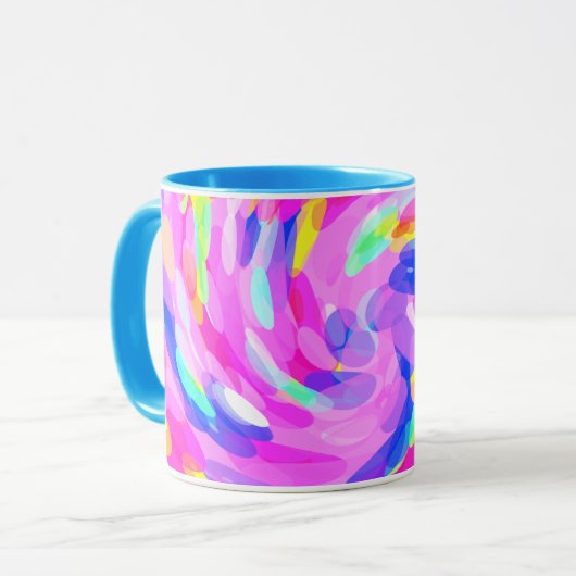 Mug Couleurs roses vives et joyeuses en spirale (Devant gauche)