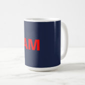 Mug Couleurs rouges bleues Monogramme Lettres initiale (Devant droit)