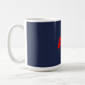 Mug Couleurs rouges bleues Monogramme Lettres initiale (Gauche)