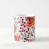 Mug Couleurs Terreuses, Fleurs d'Automne Monogrammées (Centre)