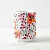 Mug Couleurs terreuses, fleurs d'automne Monogrammées (Centre)