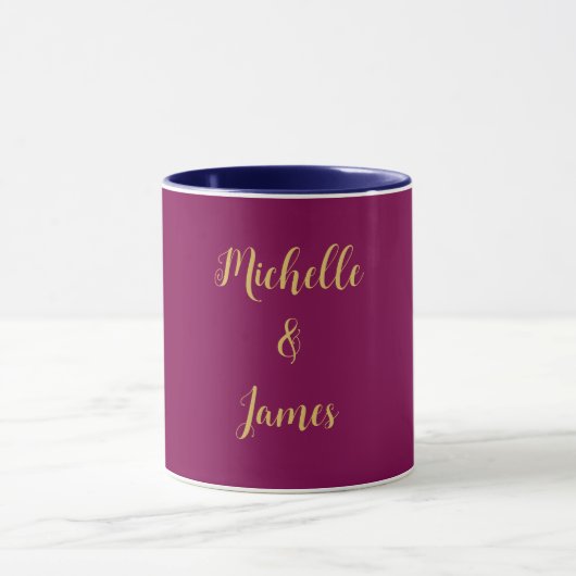 Mug Couleurs Vin & Or Professionnel Tendance Moderne (Centre)